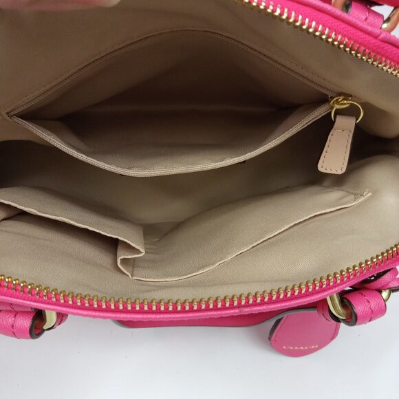 Coach Peyton Leather Cora Domed Satchel Bag M1381-F25671 - Picture 9 of 11